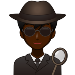 How Man Detective: Dark Skin Tone emoji looks on Emojidex.