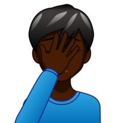 How Man Facepalming: Dark Skin Tone emoji looks on Emojidex.