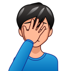 Bagaimana Man Facepalming: Medium-Light Skin Tone emoji terlihat di Emojidex.