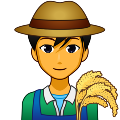 How Man Farmer emoji looks on Emojidex.