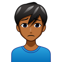 How Man Frowning: Medium-Dark Skin Tone emoji looks on Emojidex.