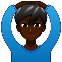 Bagaimana Man Gesturing OK: Dark Skin Tone emoji terlihat di Emojidex.