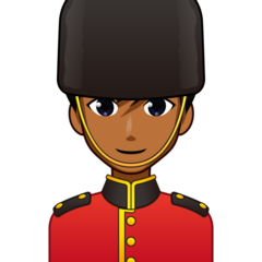 Bagaimana Man Guard: Medium-Dark Skin Tone emoji terlihat di Emojidex.