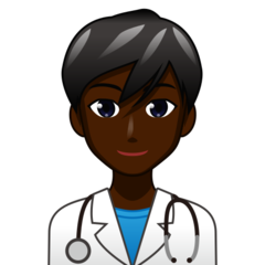 Bagaimana Man Health Worker: Dark Skin Tone emoji terlihat di Emojidex.