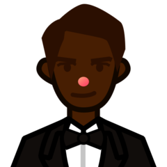 A quoi ressemblent les emoji Homme en smoking: peau foncée sur Emojidex.