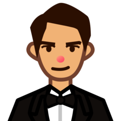 A quoi ressemblent les emoji Homme en smoking: peau légèrement mate sur Emojidex.