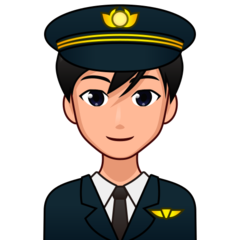 Bagaimana Man Pilot: Medium-Light Skin Tone emoji terlihat di Emojidex.