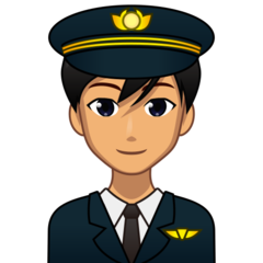 How Man Pilot: Medium Skin Tone emoji looks on Emojidex.