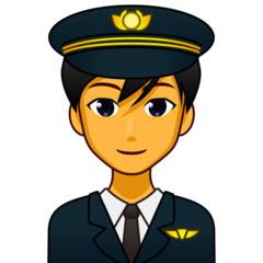 How Man Pilot emoji looks on Emojidex.