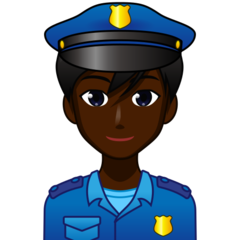 Bagaimana Man Police Officer: Dark Skin Tone emoji terlihat di Emojidex.