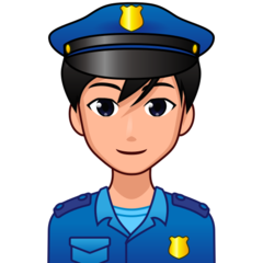 Bagaimana Man Police Officer: Medium-Light Skin Tone emoji terlihat di Emojidex.