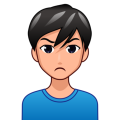 Bagaimana Man Pouting: Medium-Light Skin Tone emoji terlihat di Emojidex.