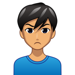 Bagaimana Man Pouting: Medium Skin Tone emoji terlihat di Emojidex.