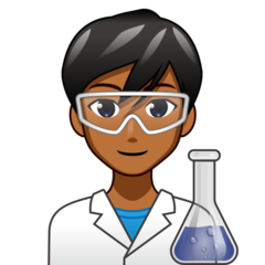 How Man Scientist: Medium-Dark Skin Tone emoji looks on Emojidex.