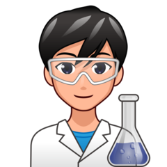 How Man Scientist: Medium-Light Skin Tone emoji looks on Emojidex.