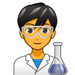 Bagaimana Man Scientist emoji terlihat di Emojidex.