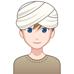 A quoi ressemblent les emoji Homme en turban: peau claire sur Emojidex.