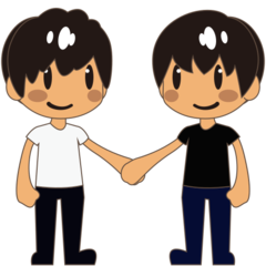 How Men Holding Hands: Medium Skin Tone emoji looks on Emojidex.