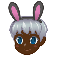 A quoi ressemblent les emoji Hommes avec des oreilles de lapin : peau foncée sur Emojidex.