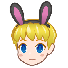 A quoi ressemblent les emoji Hommes avec des oreilles de lapin : peau claire sur Emojidex.
