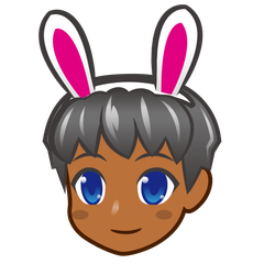 A quoi ressemblent les emoji Hommes avec des oreilles de lapin : peau mate sur Emojidex.