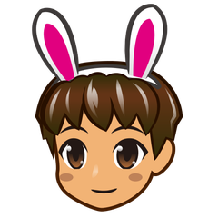 Emojidex에서토끼 귀를 쓰고 춤추는 남자들: 갈색 피부그림 이모티콘이 어떻게 보이는지.
