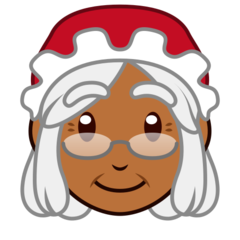 A quoi ressemblent les emoji Mère Noël: peau mate sur Emojidex.