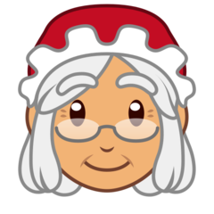 A quoi ressemblent les emoji Mère Noël: peau légèrement mate sur Emojidex.