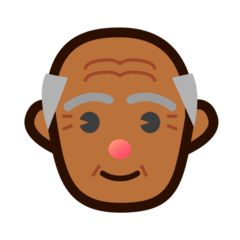 How Old Man: Medium-Dark Skin Tone emoji looks on Emojidex.