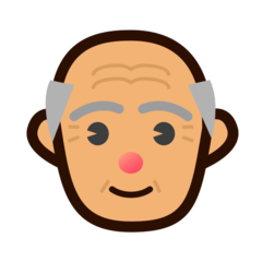 A quoi ressemblent les emoji Homme âgé: peau légèrement mate sur Emojidex.