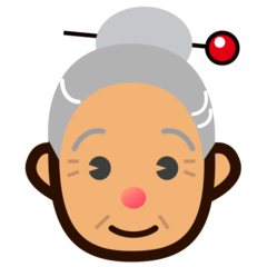 How Old Woman: Medium Skin Tone emoji looks on Emojidex.