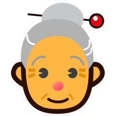 Wie Ältere Frau Emoji auf Emojidex aussieht.