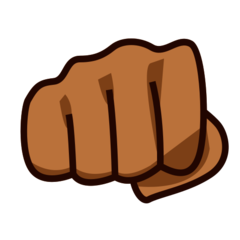 Bagaimana Oncoming Fist: Medium-Dark Skin Tone emoji terlihat di Emojidex.