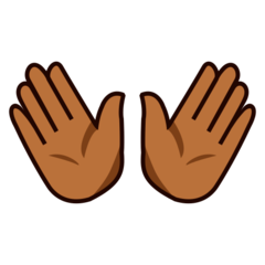 Bagaimana Open Hands: Medium-Dark Skin Tone emoji terlihat di Emojidex.