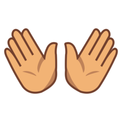 Bagaimana Open Hands: Medium Skin Tone emoji terlihat di Emojidex.