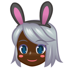 A quoi ressemblent les emoji Personnes avec des oreilles de lapin : peau foncée sur Emojidex.