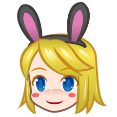 Emojidex에서토끼 귀를 쓰고 춤추는 사람들: 하얀 피부그림 이모티콘이 어떻게 보이는지.