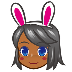 A quoi ressemblent les emoji Personnes avec des oreilles de lapin : peau mate sur Emojidex.