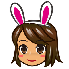 A quoi ressemblent les emoji Personnes avec des oreilles de lapin : peau légèrement mate sur Emojidex.