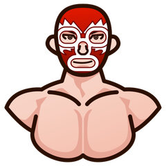 Emojidex에서레슬링하는 사람: 연한 갈색 피부그림 이모티콘이 어떻게 보이는지.