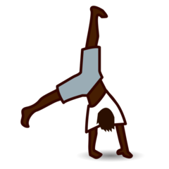 How Person Cartwheeling: Dark Skin Tone emoji looks on Emojidex.