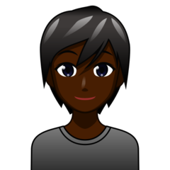 Bagaimana Person: Dark Skin Tone emoji terlihat di Emojidex.