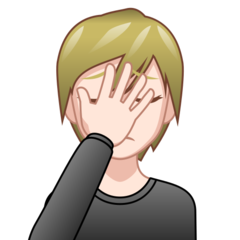 How Person Facepalming: Light Skin Tone emoji looks on Emojidex.