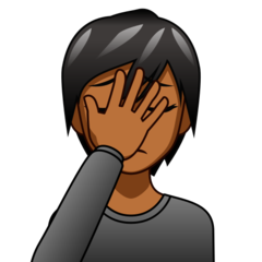 How Person Facepalming: Medium-Dark Skin Tone emoji looks on Emojidex.