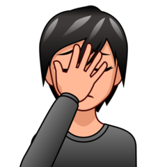 How Person Facepalming: Medium-Light Skin Tone emoji looks on Emojidex.