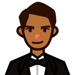 How Person in Tuxedo: Medium-Dark Skin Tone emoji looks on Emojidex.