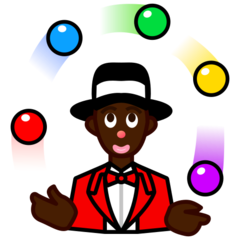 How Person Juggling: Dark Skin Tone emoji looks on Emojidex.