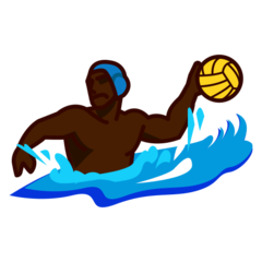 Bagaimana Person Playing Water Polo: Dark Skin Tone emoji terlihat di Emojidex.