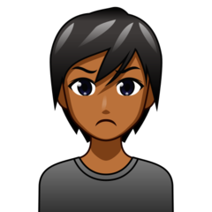 Bagaimana Person Pouting: Medium-Dark Skin Tone emoji terlihat di Emojidex.