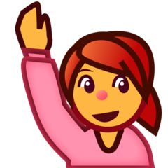 How Person Raising Hand emoji looks on Emojidex.